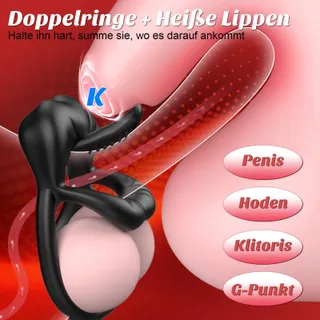 DUAL Penisvibrator met Verstelbare Stimulator voor Koppels Mannen — miniatuur 2