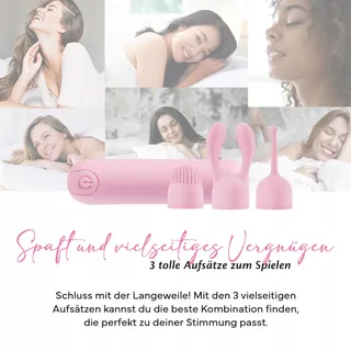 FAE Mini Vibrator Vrouwen Klitoris G-Punt 10 Standen 3 Opzetstukken — miniatuur 2