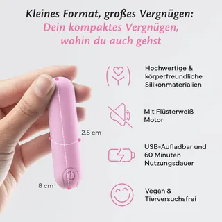 FAE Mini Vibrator Vrouwen Klitoris G-Punt 10 Standen 3 Opzetstukken — miniatuur 4