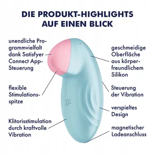 SATISFYER Tropical Tip Bluetooth Vibrator Klitoris Blauw — miniatuur 3