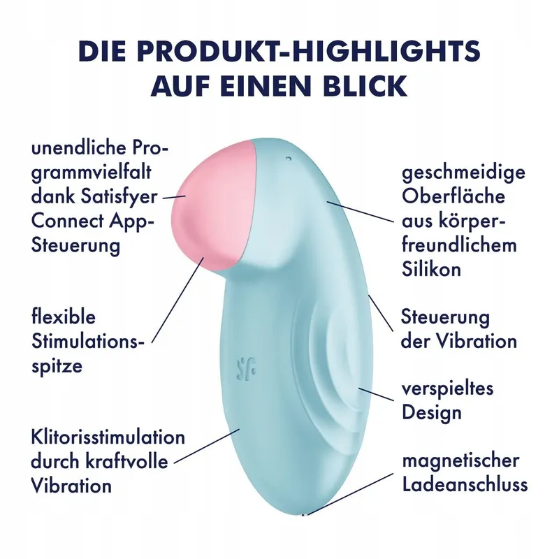 SATISFYER Tropical Tip Bluetooth Vibrator Klitoris Blauw — foto 3