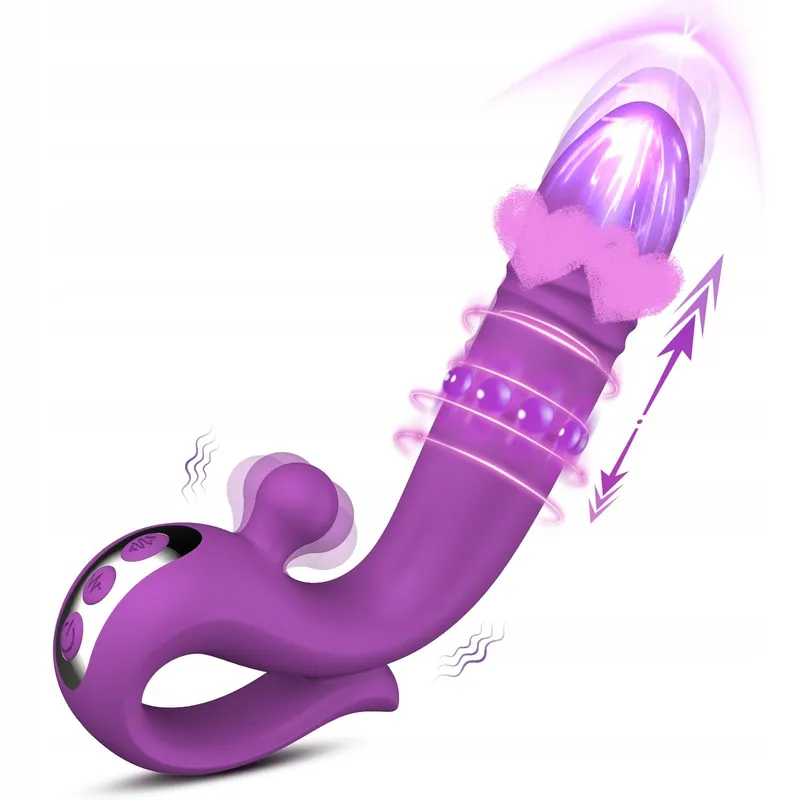DILDO VIBRATOR Vrouwen G-Punt Klitoris 10 Standen Telescopisch — foto 1