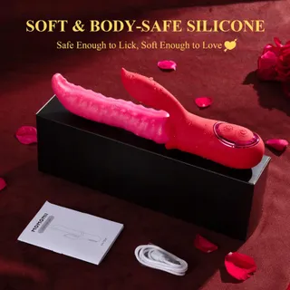 DILDO Vibrator met Tong 3-in-1 Vrouwen Klitoris G-Punt — miniatuur 9