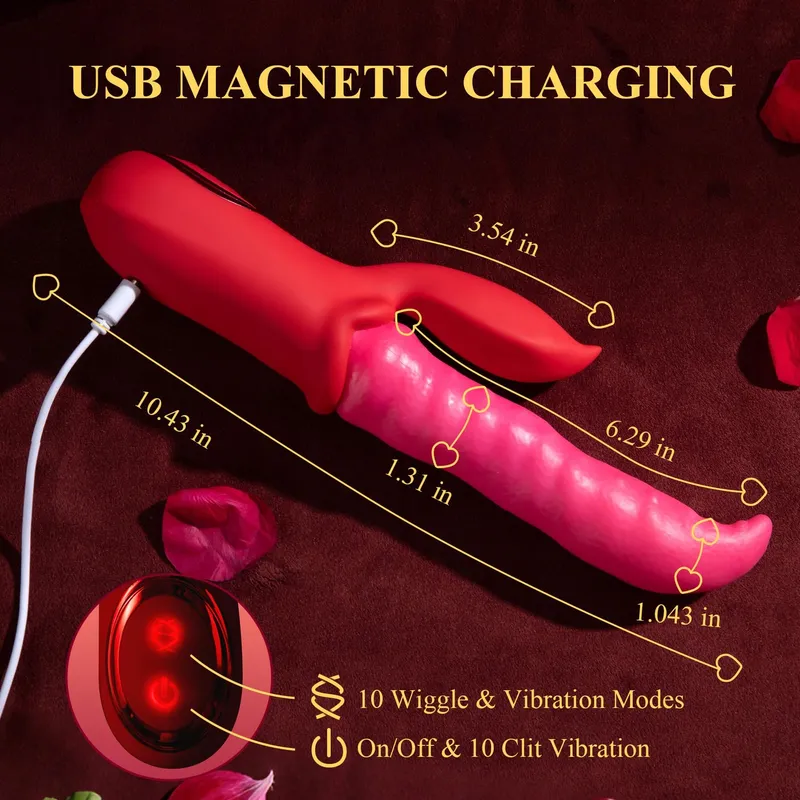 DILDO Vibrator met Tong 3-in-1 Vrouwen Klitoris G-Punt — foto 7