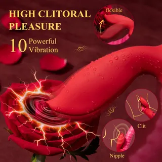 DILDO Vibrator met Tong 3-in-1 Vrouwen Klitoris G-Punt — miniatuur 5