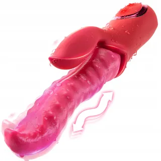 DILDO Vibrator met Tong 3-in-1 Vrouwen Klitoris G-Punt — miniatuur 1