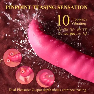 DILDO Vibrator met Tong 3-in-1 Vrouwen Klitoris G-Punt — miniatuur 6