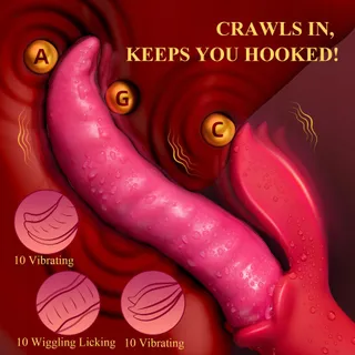 DILDO Vibrator met Tong 3-in-1 Vrouwen Klitoris G-Punt — miniatuur 2
