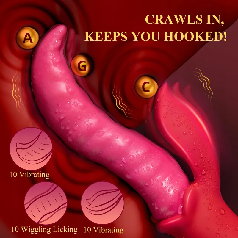 DILDO Vibrator met Tong 3-in-1 Vrouwen Klitoris G-Punt — foto 2