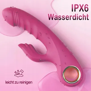 RABBIT Vibrator Voor Vrouwen Met Stootfunctie 10 Modi Roze — miniatuur 5