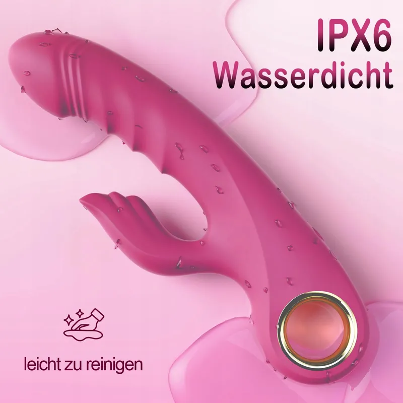 RABBIT Vibrator Voor Vrouwen Met Stootfunctie 10 Modi Roze — foto 5