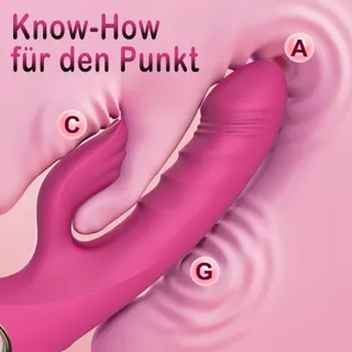 RABBIT Vibrator Voor Vrouwen Met Stootfunctie 10 Modi Roze — miniatuur 2