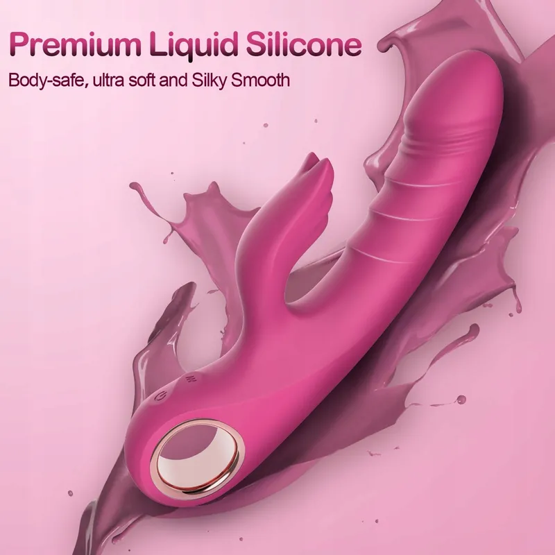 RABBIT Vibrator Voor Vrouwen Met Stootfunctie 10 Modi Roze — foto 4