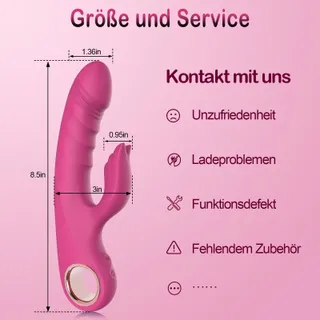 RABBIT Vibrator Voor Vrouwen Met Stootfunctie 10 Modi Roze — miniatuur 6