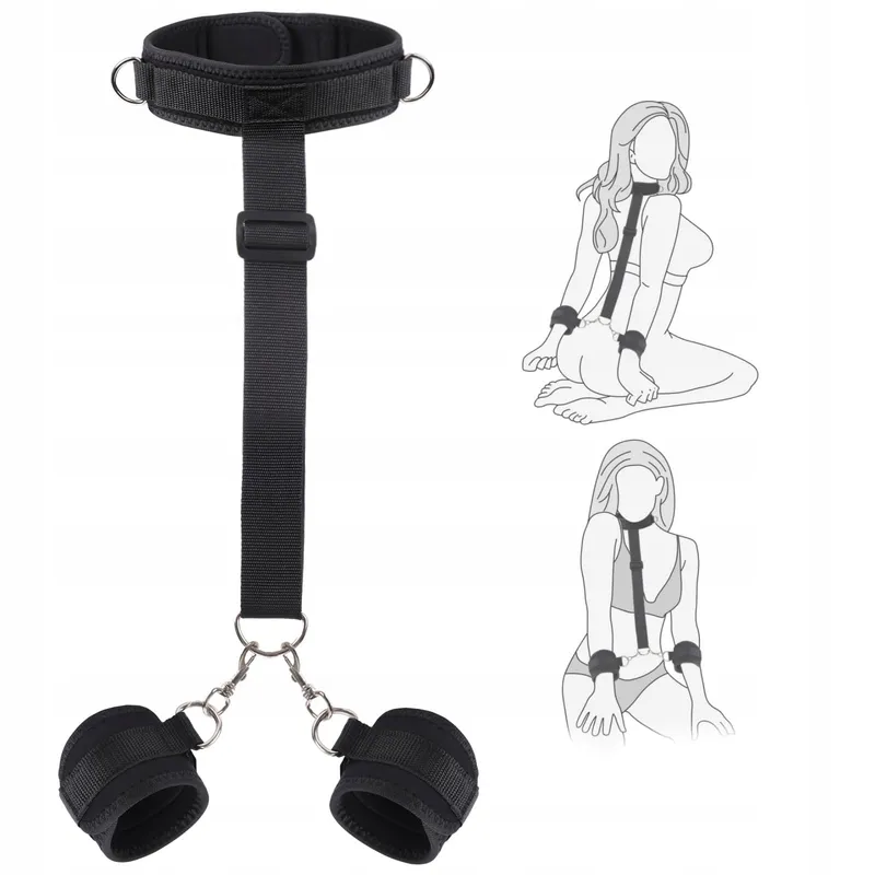 BDSM Bondageset Paren Handboeien Halsband Verstelbaar Fetisj — foto 1
