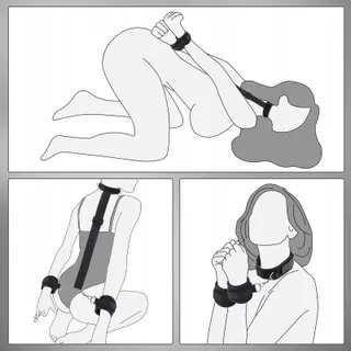 BDSM Bondageset Paren Handboeien Halsband Verstelbaar Fetisj — miniatuur 2