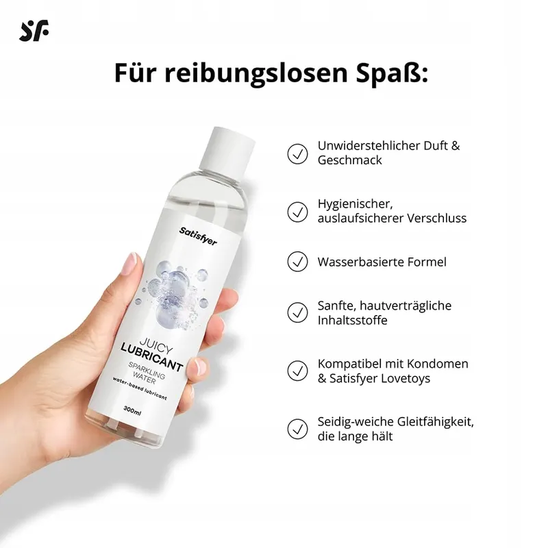 SATISFYER Sparkling Water Glijmiddel 300ml Waterbasis Gevoelige Huid — foto 5