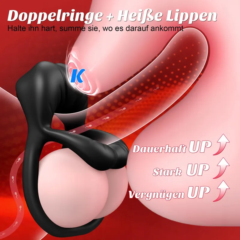 Dual Penisring Vibrator met Klitoris Stimulator 9 Trilstanden — foto 2