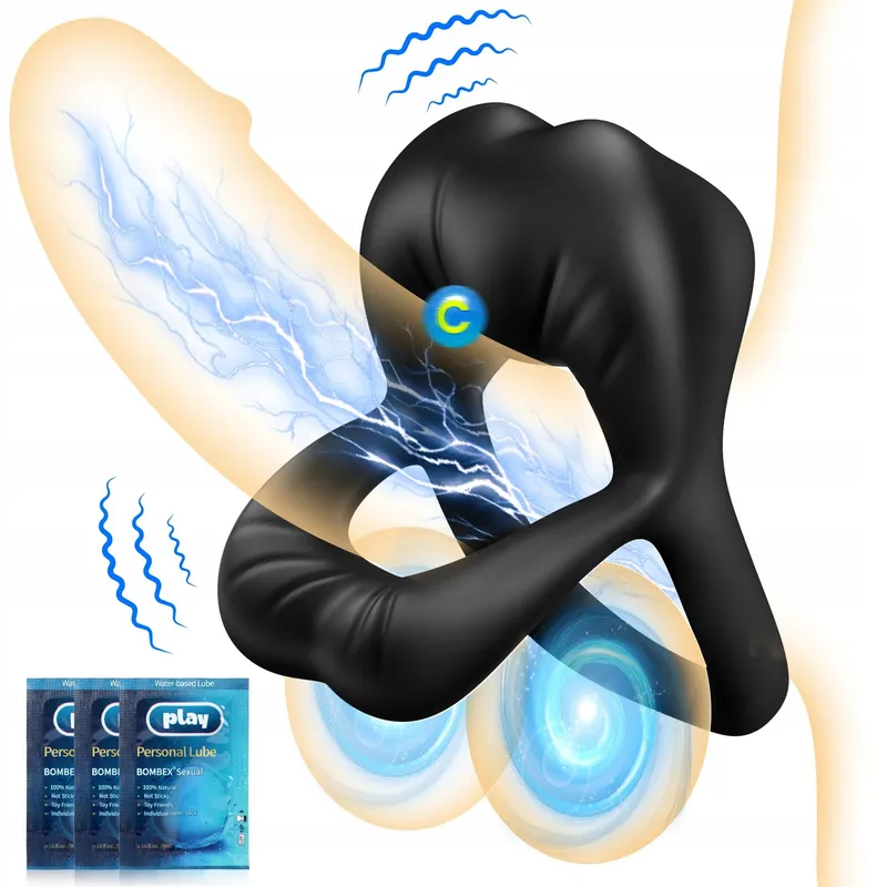Dual Penisring Vibrator met Klitoris Stimulator 9 Trilstanden — foto 1