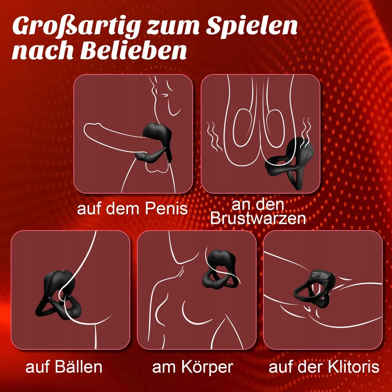 Dual Penisring Vibrator met Klitoris Stimulator 9 Trilstanden — foto 5