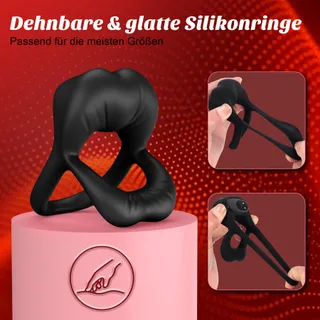 Dual Penisring Vibrator met Klitoris Stimulator 9 Trilstanden — miniatuur 6