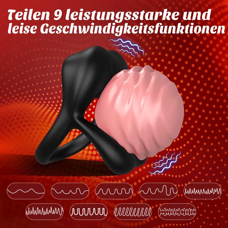 Dual Penisring Vibrator met Klitoris Stimulator 9 Trilstanden — foto 4