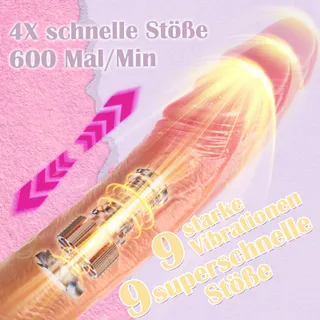 DILDO VIBRATOR Realistische Dildo met Stootfunctie voor Vrouwen — miniatuur 3
