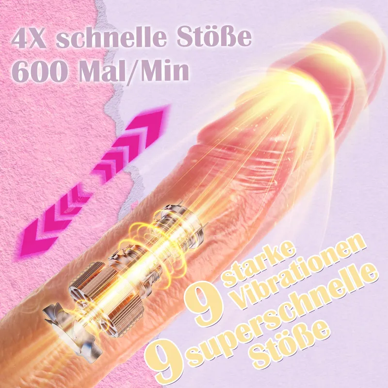 DILDO VIBRATOR Realistische Dildo met Stootfunctie voor Vrouwen — foto 3