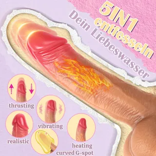 DILDO VIBRATOR Realistische Dildo met Stootfunctie voor Vrouwen — miniatuur 2