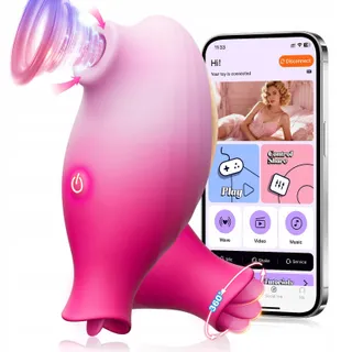 DILDO 2-in-1 Klitorisvibrator Met App Voor Vrouwen Roze — miniatuur 1