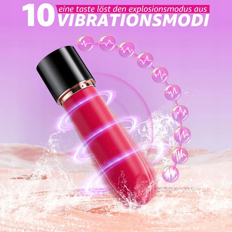 Lipstick Mini Vibrator Vrouwen 10 Vibratiestanden Siliconen Koppen — foto 8