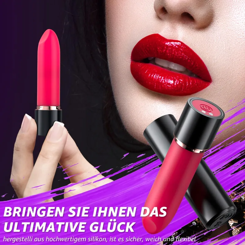 Lipstick Mini Vibrator Vrouwen 10 Vibratiestanden Siliconen Koppen — foto 5