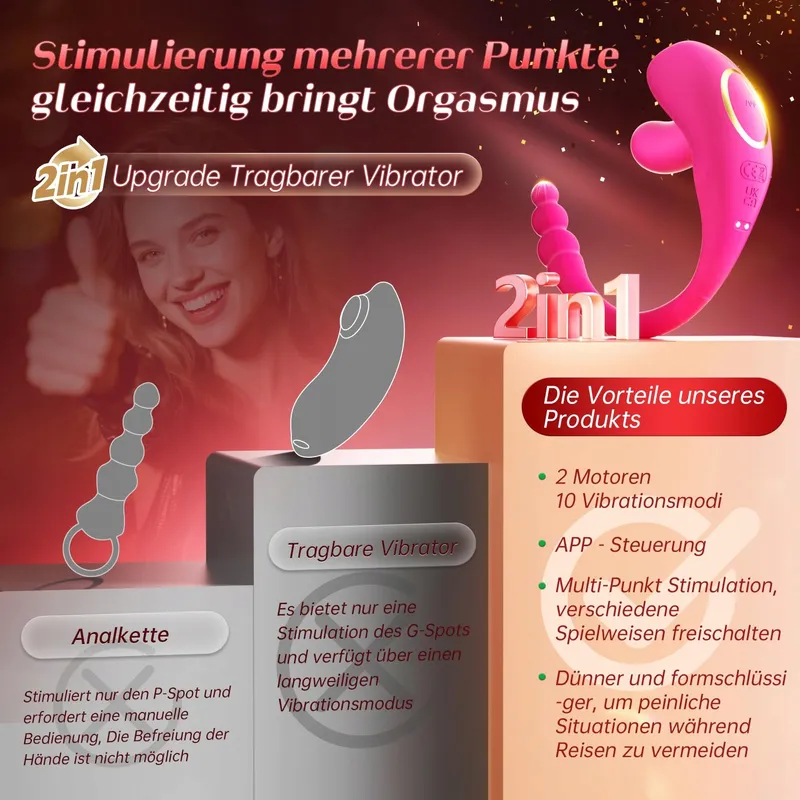 APP VIBRATOR Set G-Punkt Anaal Klitoris 10 Standen — foto 4