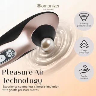 WOMANIZER Pro40 Klitorisstimulator Vibrator Waterdicht Rosegoud — miniatuur 4