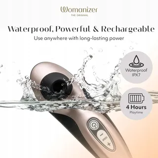 WOMANIZER Pro40 Klitorisstimulator Vibrator Waterdicht Rosegoud — miniatuur 3