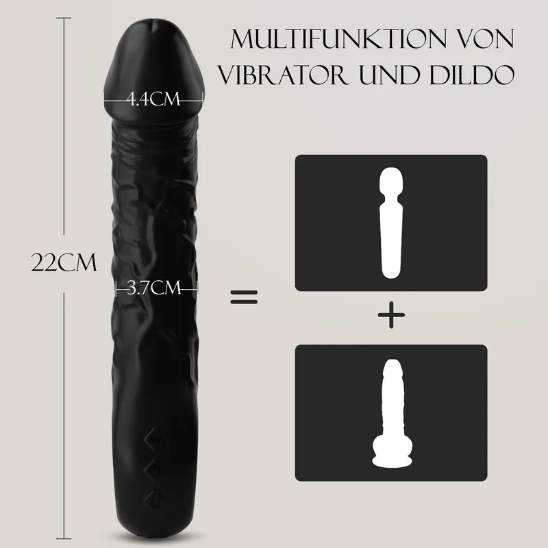 Diloschwanz Vibrator 22cm Verwarming 10 Standen — foto 6