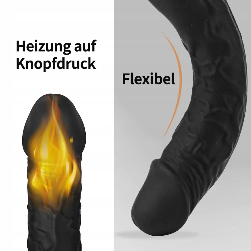 Diloschwanz Vibrator 22cm Verwarming 10 Standen — foto 3