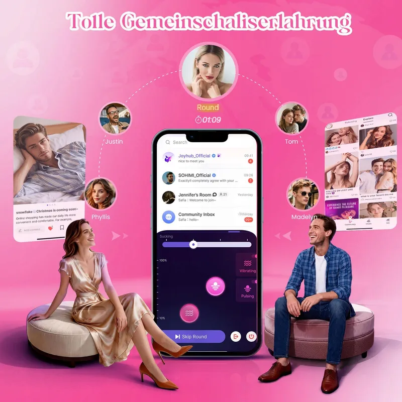 GOBEKEN Dildo Vibrator App Bediening 20 Standen Roze — foto 5