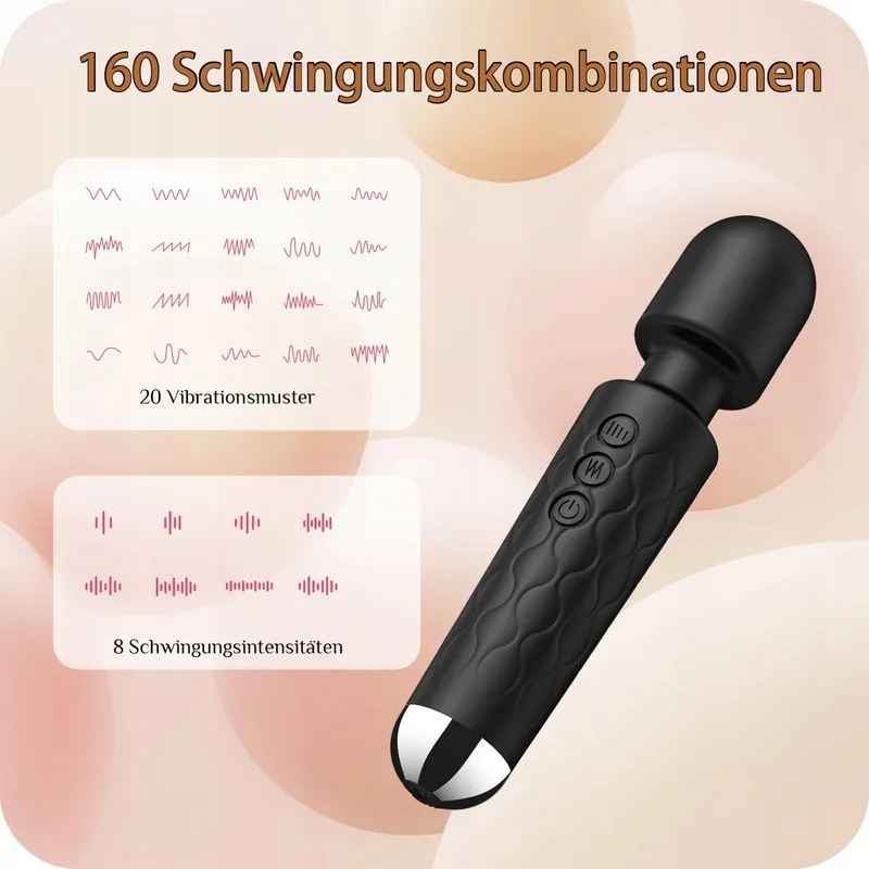 Vrouwen Vibrator G-Punt Klitoris Stimulator 8x20 Standen Zwart — foto 4