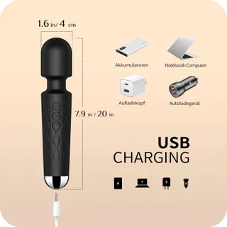 Vrouwen Vibrator G-Punt Klitoris Stimulator 8x20 Standen Zwart — miniatuur 6