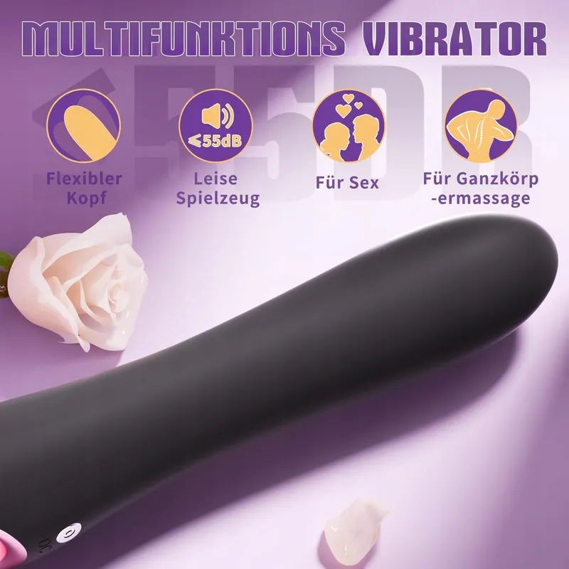 Dildo Vibrator Set Vrouwen Stil Massagestaaf Zwart — foto 5