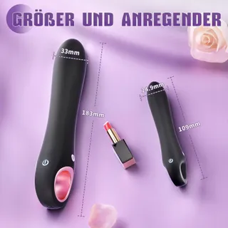 Dildo Vibrator Set Vrouwen Stil Massagestaaf Zwart — miniatuur 2
