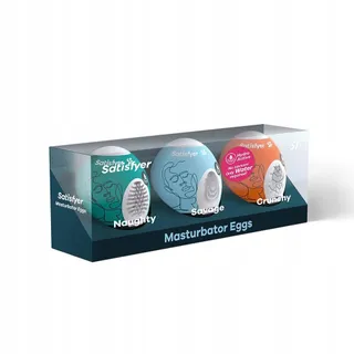 SATISFYER Masturbator Egg Set 3-delig Hydro-Actief TPE — miniatuur 1