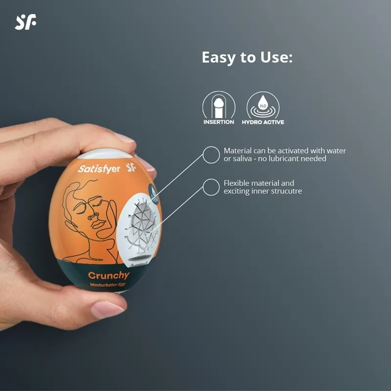 SATISFYER Masturbator Egg Set 3-delig Hydro-Actief TPE — foto 3