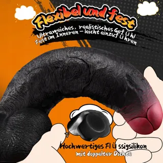 PRONFANS Realistische Dildo 28cm Silicone Zwart Sterke Zuignap — miniatuur 3