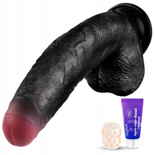 PRONFANS Realistische Dildo 28cm Silicone Zwart Sterke Zuignap — miniatuur 9