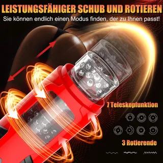 HONEYEXP Elektrische Masturbator 7 Standen Telescoop Rotatie — miniatuur 2