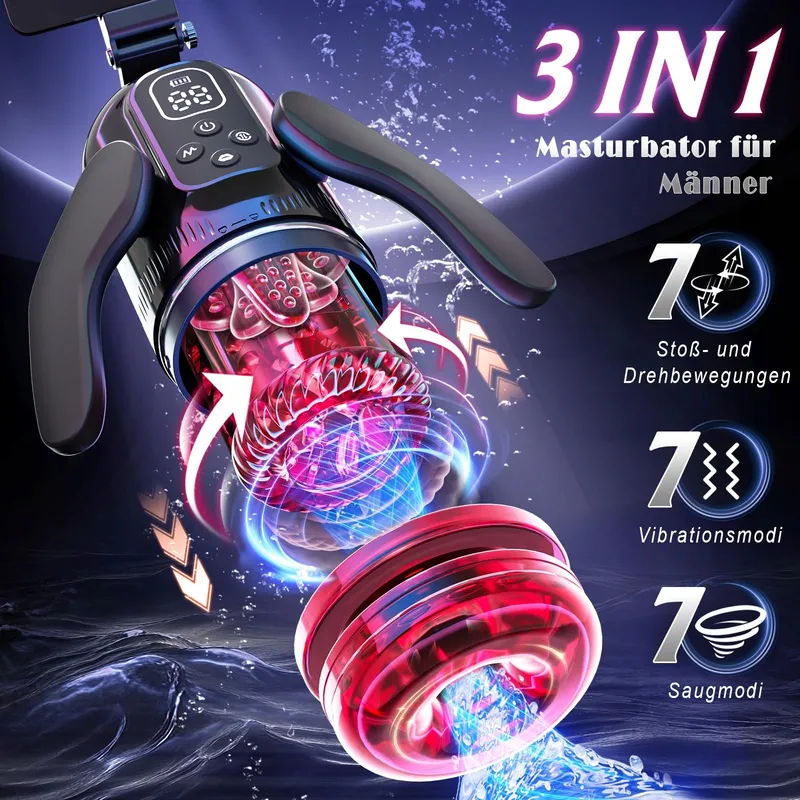 Automatische Masturbator Voor Mannen Rotatie Vibratie Zuigen — foto 2