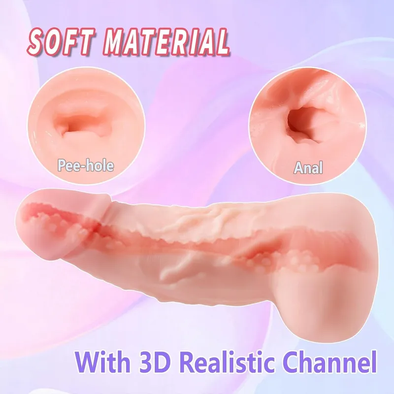 Mannelijke Dildo 2-in-1 Realistische Masturbator 9 Inch Anus Pocket — foto 5