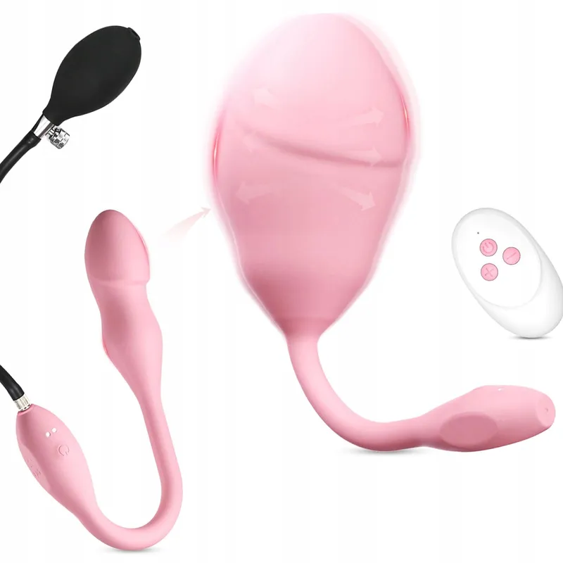 Mini Vibrerend Ei Anaalplug Opblaasbaar met Pomp 10 Standen — foto 1